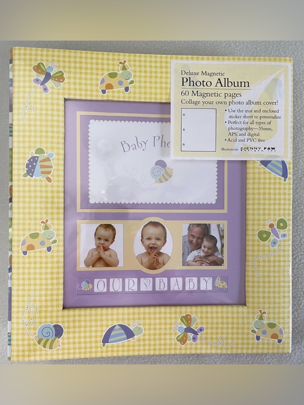 Deluxe Magnetic Baby Photo Album - Purple & Yellow